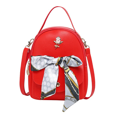 Silk Scarves Single Shoulder Pu Backpack