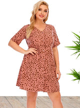 Short Sleeve Printed Mini Dress