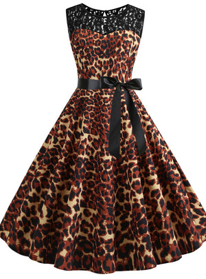 Summer Sleeveless Leopard Print Dress