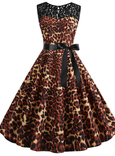 Summer Sleeveless Leopard Print Dress