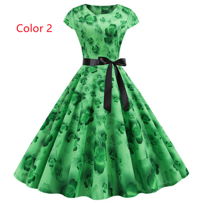 Round Neck Four-leaf Clover Dress
