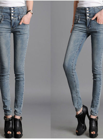 High Waist Jeans Stretch Slim Skinny Pencil Pants