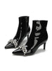 Side Zip Fine Patent Leather Plus Velvet Martin Boots