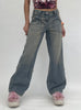 Loose Straight High Waist Pocket Jeans