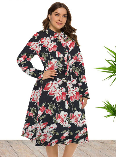 Round Neck Knit Big Swing Dress