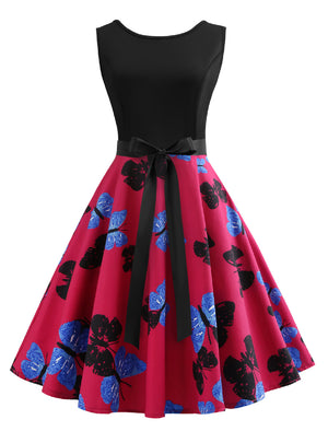 Butterfly Print Sleeveless Dress