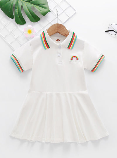 Girls Rainbow Embroidered Dress