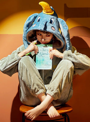 Elephant Velvet Padded Coral Velvet Warm Suit Cartoon