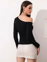Sexy Hollow Casual Long Sleeve T-shirt Ttop