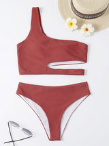 Women One-shoulder Split Bikini