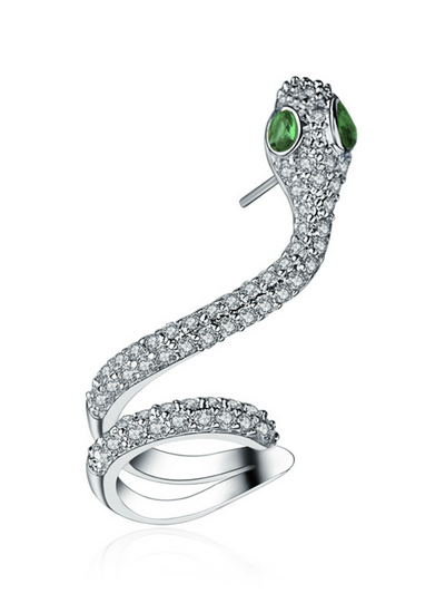 Snakehead 925 Sterling Silver Needle Zircon Earrings 