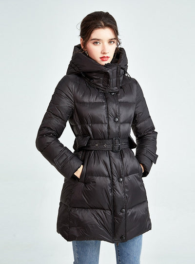 Hooded Slim White Duck Down Coat