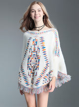Cape Bat Shirt Pullover Padded Fringed Sweater