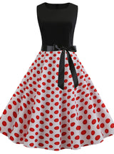 Retro Sleeveless Sexy Polka Dot Print Dress
