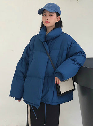 Winter Jacket Women Stand Collar Solid Female Down Coat
