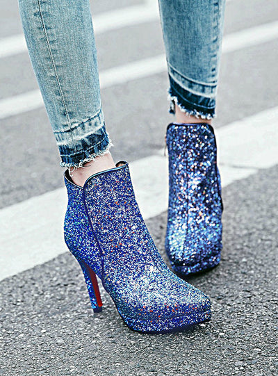 Bling High Heels Wedding Platform Shoes Woman 