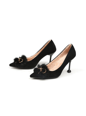 Fine Single Shoes Suede Pointed Tip Shoes