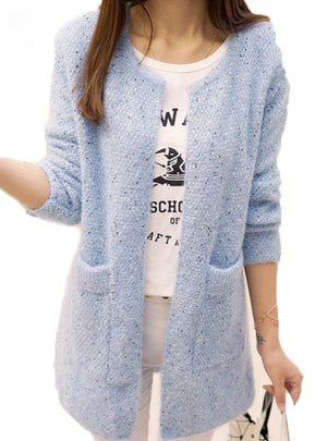 Women Long Sleeve Knitted Cardigan Female Tricot 