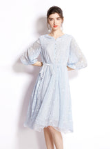 V-neck Summer Spliced Short Sleeve Dress