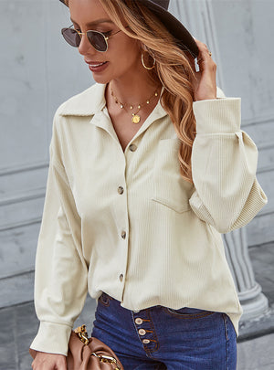 Women Solid Color Top Shirt Coat