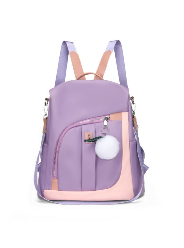 Waterproof Oxford Fabric Contrasting Color Backpack