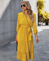 Wave Point Short Sleeve Print Dress