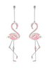 Romantic Flamingo Pink Enamel Drop Earrings