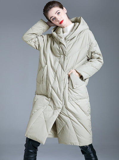 Thickened Profile Loose Plus Size White Duck Down Jacket