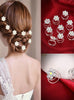 12Pcs Hair Decor Crystal Rhinestone Flower Hair 