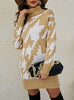 High Neck Long Contrast Lapels Sweater