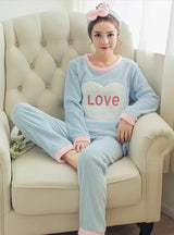 Love Pyjamas Sets Thick Warm Coral Velvet Suit