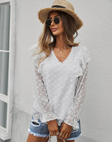 Solid Color V-neck T-shirt