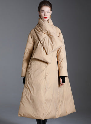 Thick White Duck Down Cloak-type Coat