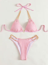 Women Chain Triangle Beach Swimsuit