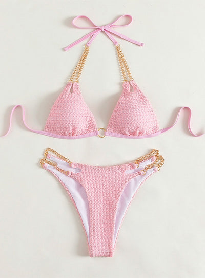 Women Chain Triangle Beach Swimsuit