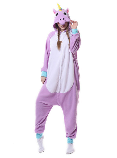 Flannel Purple Unicorn Onesie Pajama Animal Sleepwear