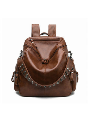 Rivet Pu Boston Backpack Bag