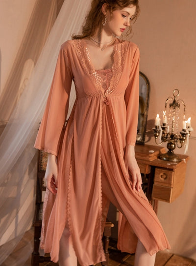 Lace Gauze Sexy Sling Nightdress Set