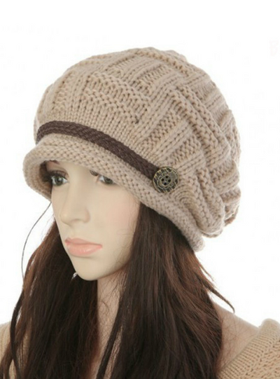 Bonnet Hat Female Knitted Crochet Cap Beanies