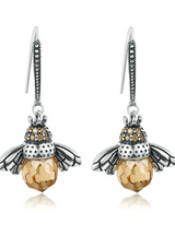 925 Sterling Silver Lovely Orange Bee Animal