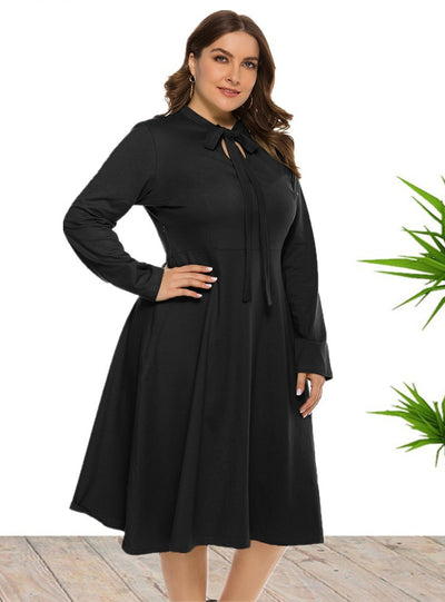Round Neck Knit Big Swing Dress