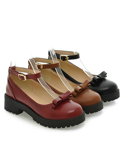 Bow Lolita Women's Shoes Shallow Mouth 