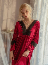 Velvet Long Sexy Pajamas Women's Home Clothes