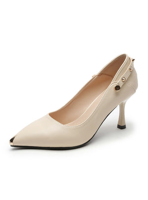 Women's Soft Leather High-heeled Tire Feet Shoes