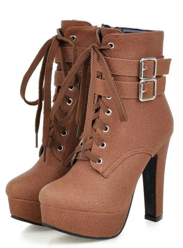 Boots High Heels Ankle Boots Platform Shoes Brand 