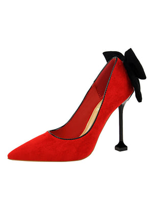 Cashmere Shoes Shallow Mouth Pointed Bow Shoes