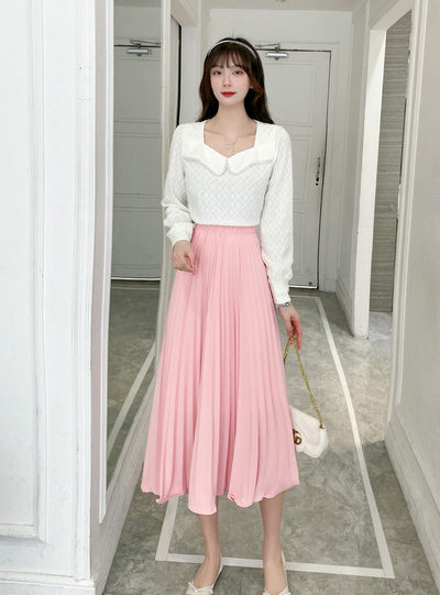 Women Elastic Pleated Skirt