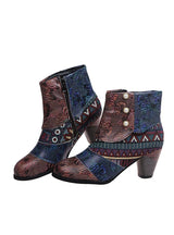 Bohemian National Style Retro Short Leather Boots