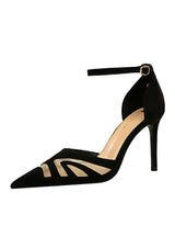 High Heel Shallow Mouth Pointed Mesh Hollow Sandals