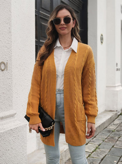 Loose Knit Cardigan Pocket Sweater